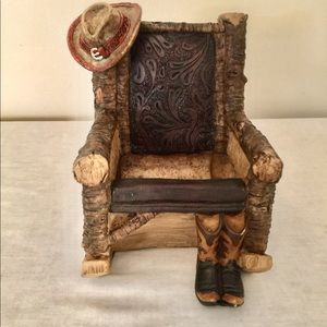 Cowboy Rocking Chair western decor W/plastic liner
